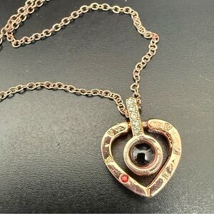 S925 Rose Gold Plated Heart Pendant Necklace 5g.